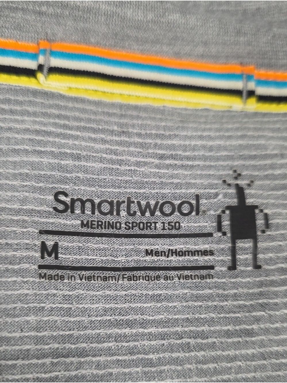 Smartwool Merino Sport 150 1/4 Zip Long Sleeve Pullover Gray Blue - Size Medium - Picture 4 of 13